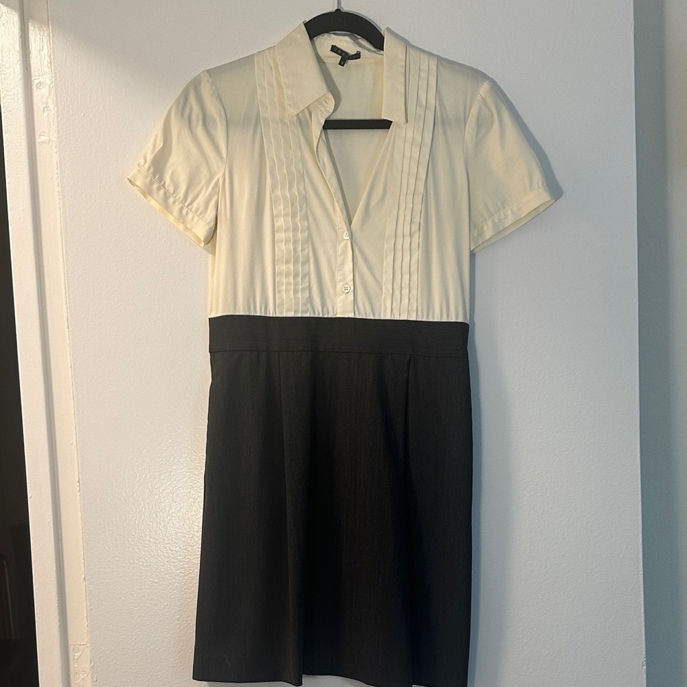 Theory Elegant Cream and Black Women's Dress